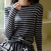 馥迦复古经典条纹修身针织衫 商品缩略图6