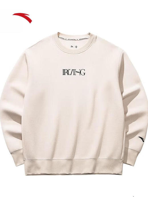 安踏（ANTA）凯里·欧文系列丨卫衣男女圆领背面字母印花落肩套头衫172531712 泥沙灰-1 商品图4