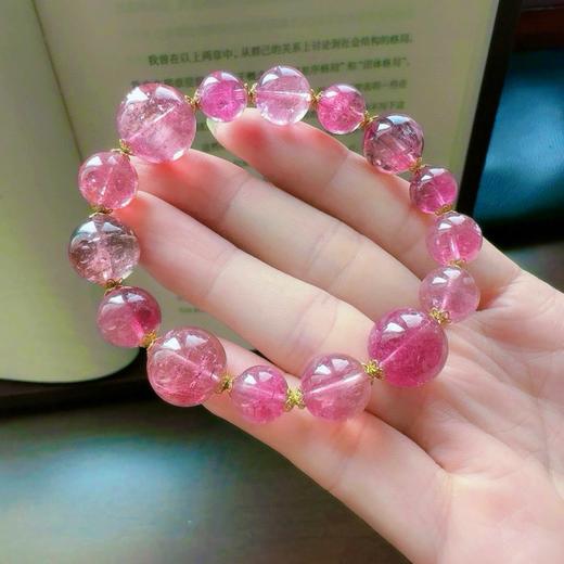 9-14mm单圈粉碧玺手串 商品图7