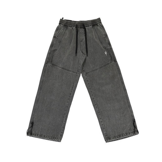 半身缘男裤 秋季百搭莱赛尔字母刺绣直筒牛仔裤253101P10330053 商品图0