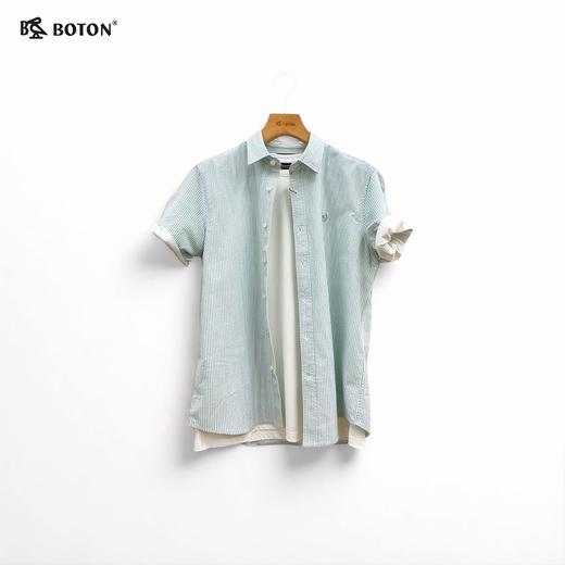 波顿男士短袖条子衬衫MS078224Z 商品图1