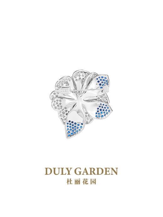 杜丽花园DULY GARDEN法国高端设计胸针品牌蓝宝玫瑰花送礼品配饰 11398ZW 商品图2