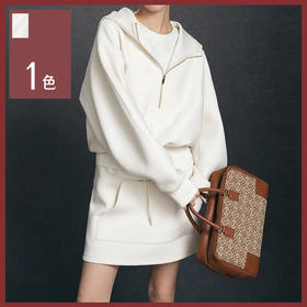 馥迦休闲气质半拉链连帽卫衣