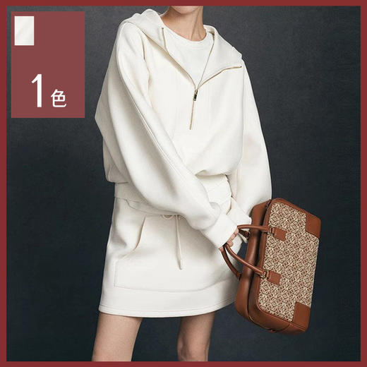 馥迦休闲气质半拉链连帽卫衣 商品图0