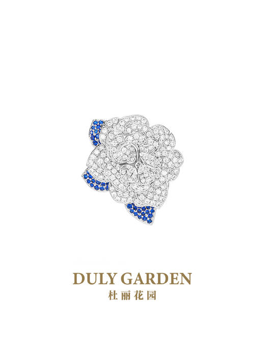 杜丽花园DULY GARDEN法国高端设计胸针品牌蓝宝玫瑰花送礼品配饰 11398ZW 商品图1