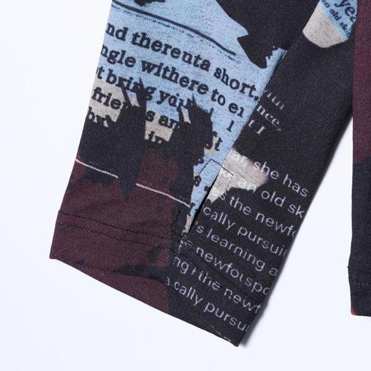 T4914SDSA男士秋冬新款痞帅男装潮牌撞色满印字母半高领长袖T恤百搭潮 商品图4