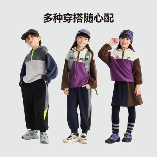 漫画家【连帽绒绒衣】秋冬新品儿童卫衣保暖亲肤撞色连帽套头卫衣 商品图3