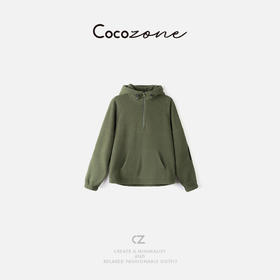 COCO ZONE 刘一一 半拉链连帽简约设计感百搭卫衣 CD1A1476