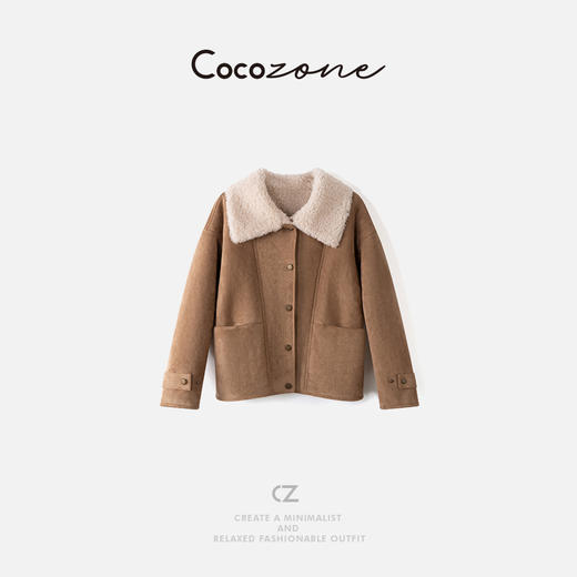 COCO ZONE 刘一一 ”小火炉“100绵羊毛复古翻领外套CD2A2139 商品图0