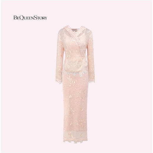 余潇潇【花语许愿池】100棉重工绣花显白系绳外套&半裙&带胸垫吊带 商品图4