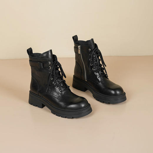 Westory2025年冬季厚底牛皮马丁靴甜酷休闲百搭短靴S25DS86251 商品图0