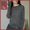馥迦复古经典条纹修身针织衫 商品缩略图0