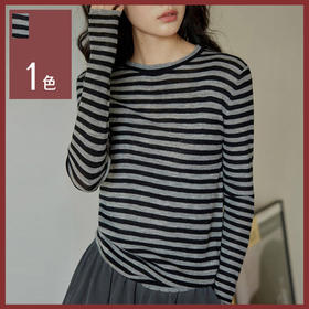馥迦复古经典条纹修身针织衫