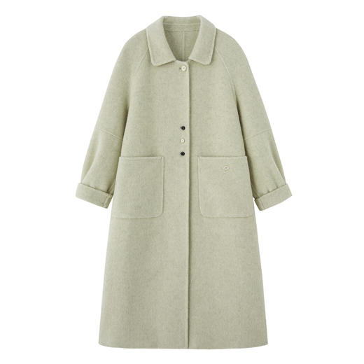 MEIQIN727韩系新款娃娃领双面绵羊毛大衣女2025过膝长款双面呢气质毛呢外套 商品图4