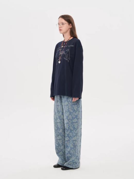 local tag/lt25awk29b/宽松小猫小狗刺绣上衣 商品图3