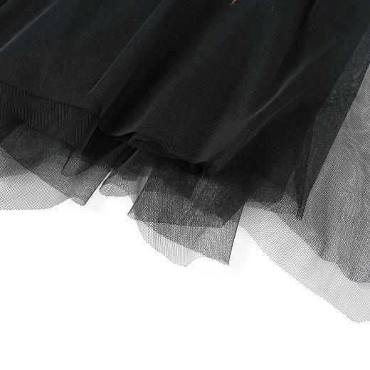 奢姿大码女装针织拼接网纱连衣裙秋冬胖妹妹遮肉气质中长款裙子9853853888 商品图4