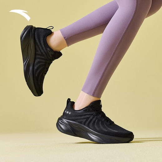 安踏（ANTA）叶子丨跑步鞋女子缓震回弹运动鞋厚底增高轻便跳绳鞋女122535515 基础黑-6 商品图2