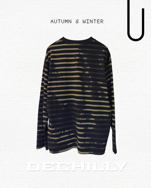 533511114条纹扎染长袖T恤 商品图1