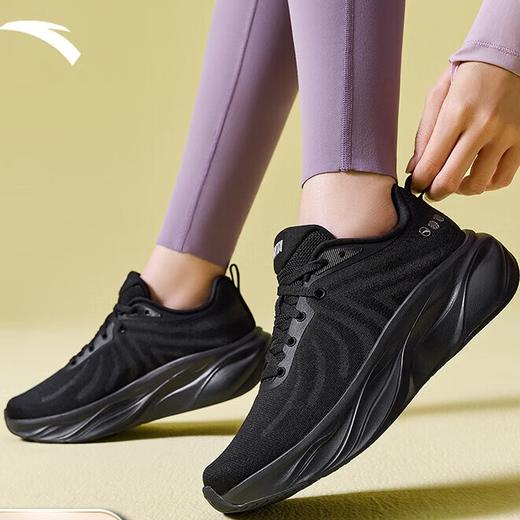 安踏（ANTA）叶子丨跑步鞋女子缓震回弹运动鞋厚底增高轻便跳绳鞋女122535515 基础黑-6 商品图0