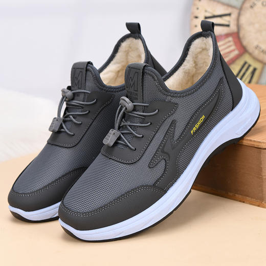 加绒健步鞋冬季新款男女同款舒适轻便爸爸妈妈鞋加厚保暖休闲棉鞋 商品图1