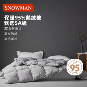 斯诺曼Snowman【品牌直发】 抑菌静音羽绒被芯95%鹅绒被保暖加厚冬被6201572
