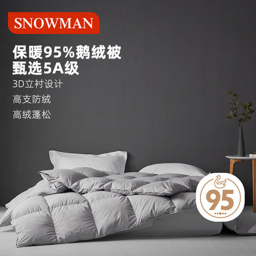 斯诺曼Snowman【品牌直发】 抑菌静音羽绒被芯95%鹅绒被保暖加厚冬被6201572 商品图0