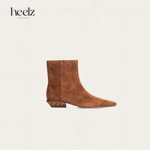 heelz设计师手工鞋履 ｜H小方跟羊翻毛皮时装短靴 3公分 商品图2
