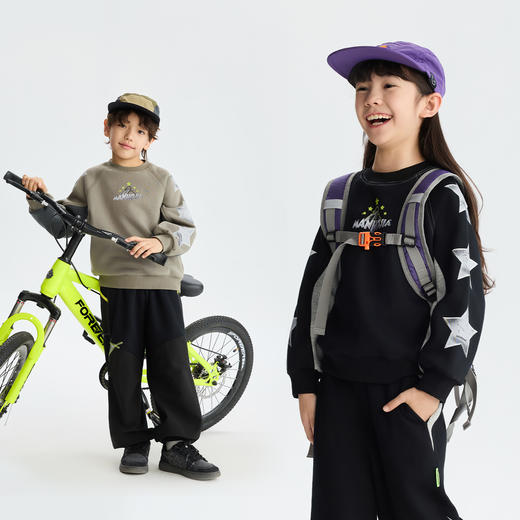 漫画家【星星卫衣】儿童卫衣冬新品男童轻暖耐磨潮流拼色卫衣 商品图1