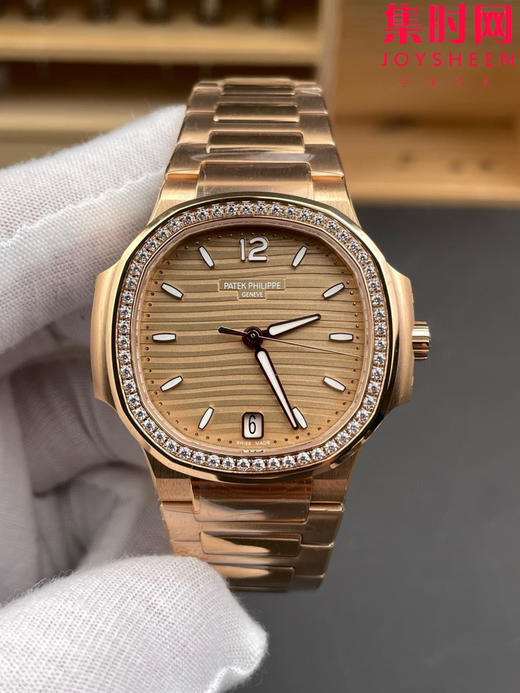 3K百达翡丽运动优雅系列 鹦鹉螺7118 全玫金钻圈玫瑰金盘 女士腕表 324一体机 商品图2