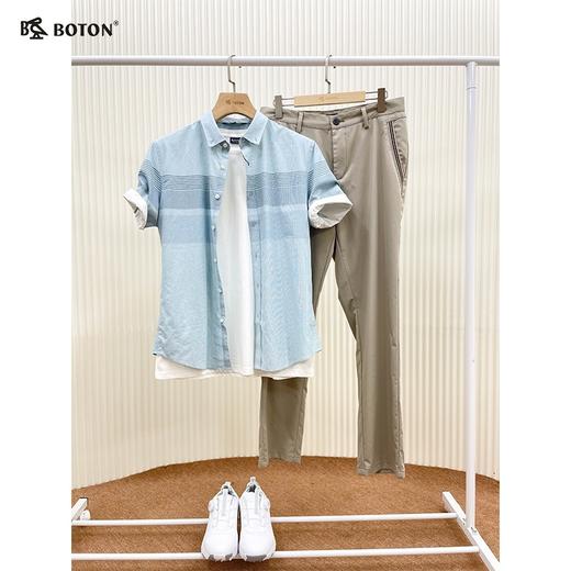波顿男士条纹短袖衬衫MS068224Z 商品图2