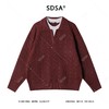 SDSA秋冬新款痞帅男装韩版纽花拼接圆领翻领假两件毛衣简约休闲 商品缩略图0