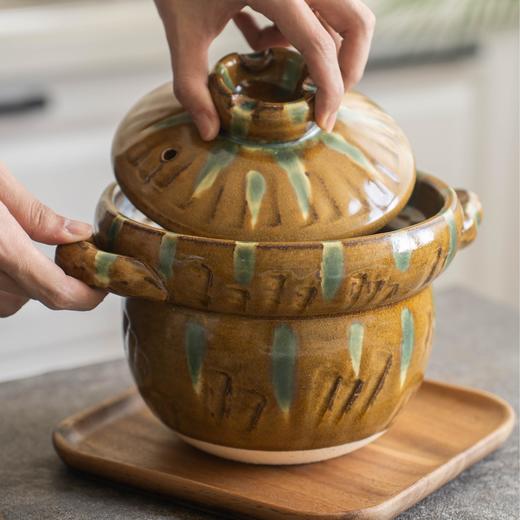 菜菜定制三彩手拉砂锅3升| 断货多月、少量补货，内壁厚实保温极好，沸而不溢 商品图2