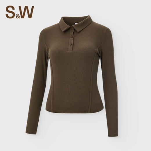 【sw速惟】修身显瘦秋冬运动休闲时尚百搭纽扣气质T恤POLO 4184 商品图1