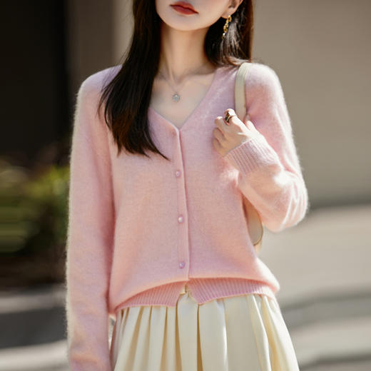馥迦慵懒软糯拉绒拉毛无缝羊毛开衫 商品图8