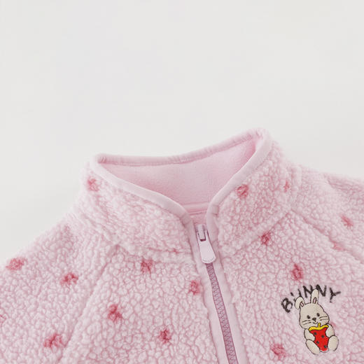 马克珍妮女童兔子波点温暖摇粒绒外套2025年秋冬新款551577 商品图2