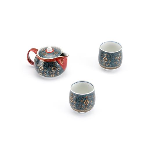 【旬彩】 进口九谷烧青粒铁仙茶具K8-587 商品图0