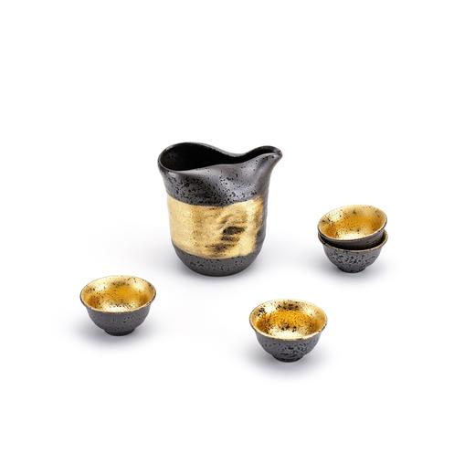 【旬彩】 日本进口黑金彩酒器套装48031-581（一壶四杯） 商品图1