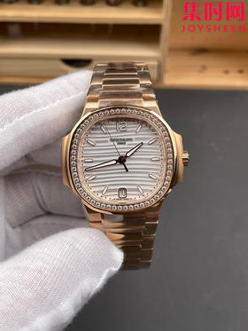 3K百达翡丽运动优雅系列 鹦鹉螺7118 全玫金钻圈白盘 女士腕表 324一体机