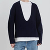 馥迦简约知识风大V领廓形毛衣针织衫 商品缩略图3