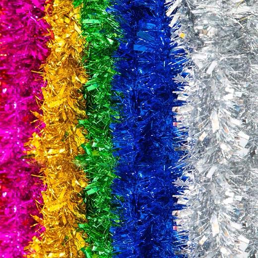 毛条拉花彩带七色彩条丝草西草加密加粗2米/条晚会生日结婚节庆吊顶舞台围边新年饰品圣诞树装饰 商品图5