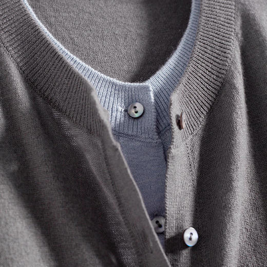 馥迦撞色百搭假两件针织开衫 商品图5