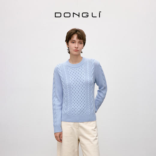 东黎 • 你本珍贵 牧云 女士秋季绞花圆领套衫 5547 商品图4