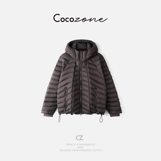 COCO ZONE 刘一一 “大白鹅”拉链口袋连帽温暖感羽绒服 CD2A2085 商品图0