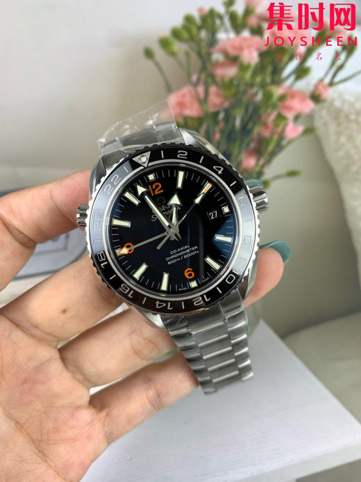 欧米茄VS海马600米系列 VS海洋宇宙 海马GMT两地时 橙黑海马 8605一体机 男士腕表 商品图0