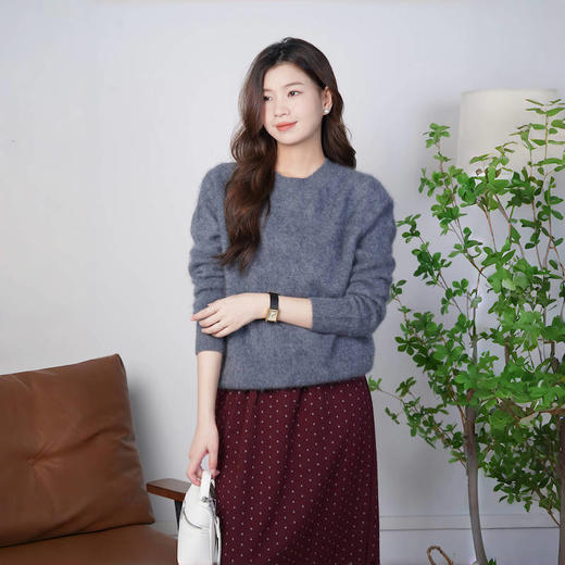 毛茸茸 暖呼呼 95%美丽诺羊毛+5%山羊绒 拉毛羊毛衫 圆领/V领/半高领/高领 商品图1