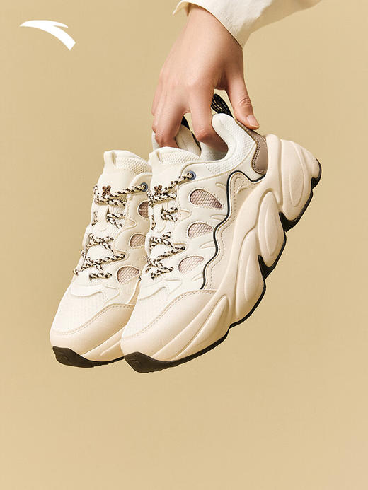 安踏萌爪鞋丨老爹鞋女鞋厚底增高秋冬潮流透气运动休闲鞋子122538880 商品图3