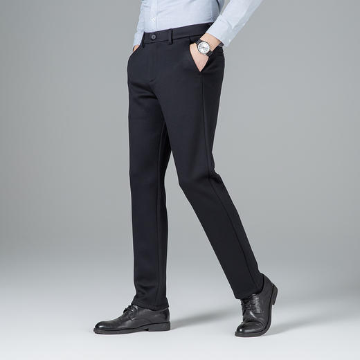 罗蒙秋冬款男士休闲裤针织四面高弹裤子舒适百搭直筒版型修饰腿型长裤子男 商品图3