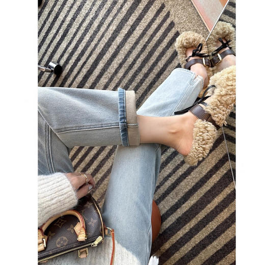 巨显腿直~2025浅蓝色加绒牛仔裤女高腰显瘦弹力九分烟管小个子直筒裤！ 商品图0