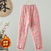 GYH 3758复古印花棉裤拼接加厚休闲宽松直筒裤 商品缩略图1