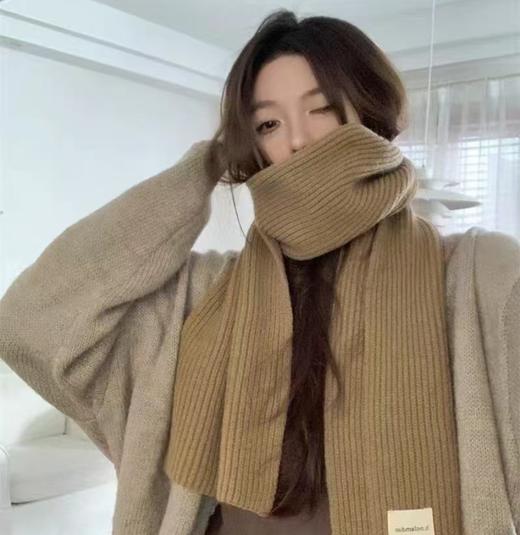 【软糯加厚❗️亲肤柔软不炸肤】韩国秋冬柔软针织毛线围巾女百搭保暖学生纯色布艺围脖情侣。hb 商品图2